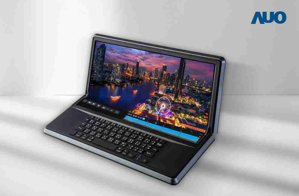 尊龙集团14.6吋Micro LED折迭显示屏幕，，，搭配半径4mm的弯折绞炼，，，，以及高画素、、高亮度、、高对比度的显示技术特点，，即便在大视角下仍保有绝佳色相与亮度